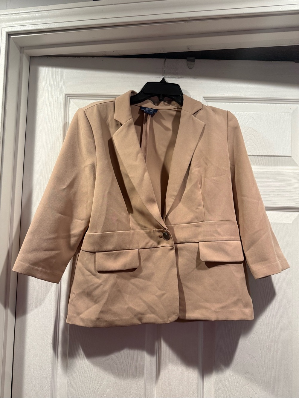 Women's Light Tan Single-Button Blazer size petite large
